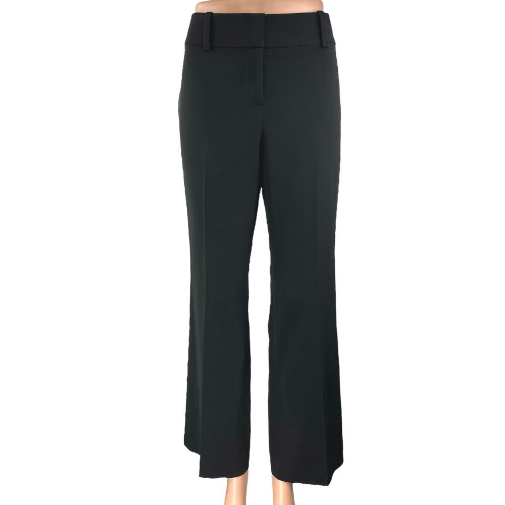 Ann Taylor Women's Black Wide Flared Bootcut Mid Rise Trousers Dress Pants Sz 4
